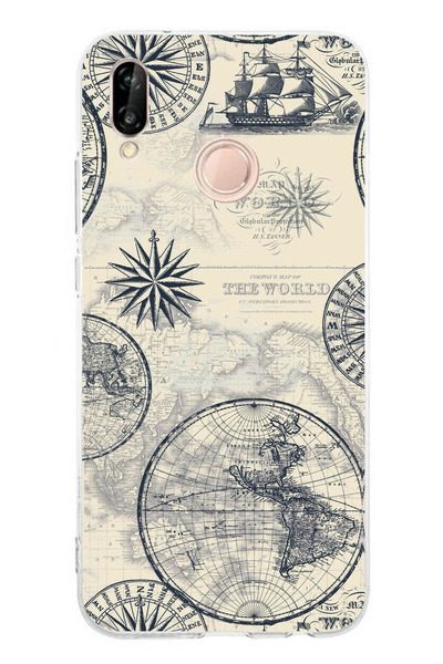 TechTree حافظة سيليكون متوافقة مع هاتف Huawei P20 Lite وخرائط العالم القديمة ...