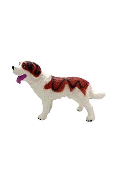 GHEMOTOC Figurină din cauciuc, câine, alb cu pete maro și negre