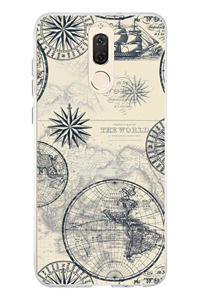 TechTree حافظة سيليكون متوافقة مع هاتف Huawei Mate 10 Lite وخرائط العالم القد...