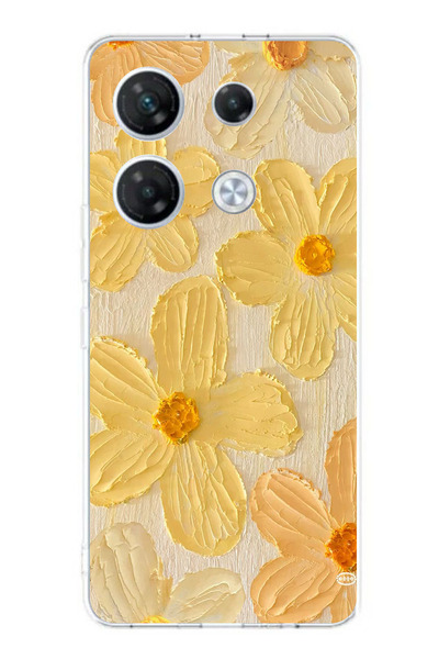 TechTree حافظة سيليكون متوافقة مع هاتف Infinix GT 20 PRO بلون أصفر ديزي مطبوع