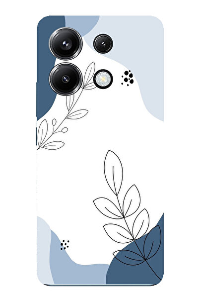 TechTree حافظة سيليكون متوافقة مع Poco X6 PRO ذات أشكال هادئة زرقاء وخطوط نبا...