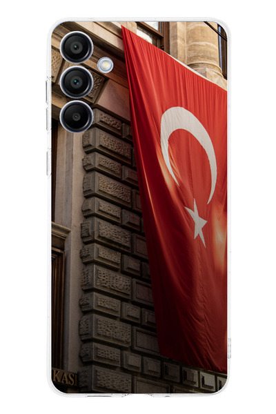 TechTree حافظة سيليكون متوافقة مع هاتف سامسونج جالاكسي A16 بتصميم العلم الترك...