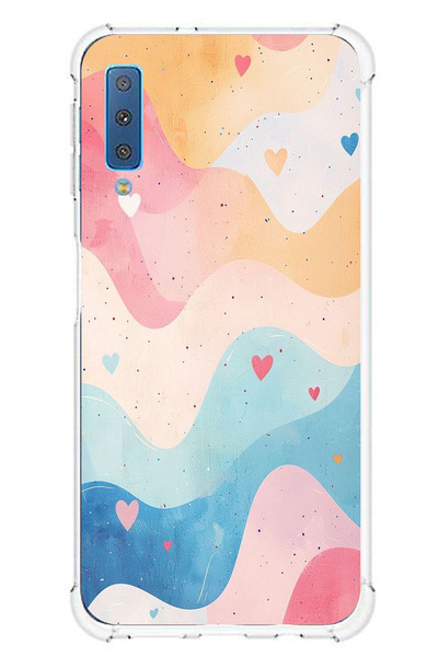 TechTree حافظة سيليكون متوافقة مع هاتف سامسونج جالاكسي A7 2018 بألوان باستيل ...