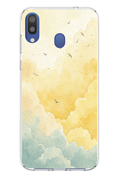 TechTree حافظة سيليكون متوافقة مع هاتف سامسونج جالاكسي M20 باللونين الأصفر وا...