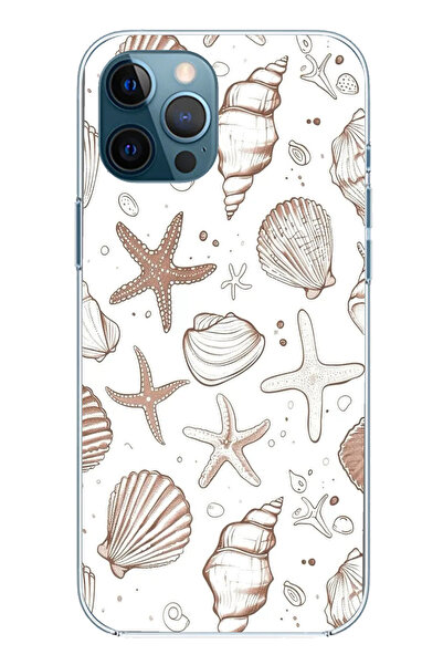 TechTree حافظة سيليكون مطبوع متوافقة مع هاتف iPhone 12 PRO MAX مع نجم البحر ا...