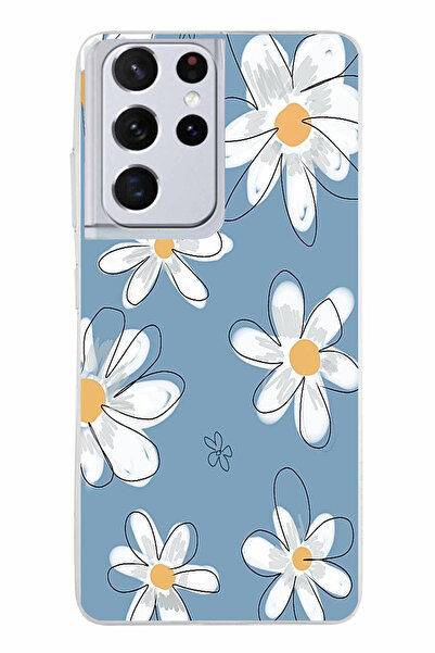 TechTree حافظة سيليكون متوافقة مع هاتف سامسونج جالاكسي S21 ULTRA باللون الأزر...