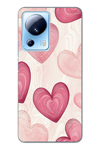 TechTree حافظة سيليكون متوافقة مع هاتف Xiaomi Mi 13 Lite باللون الوردي الخطوي...