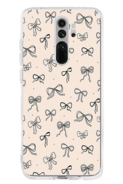 TechTree حافظة سيليكون متوافقة مع هاتف Redmi Note 8 باللون الأسود ونمط فيونكة...