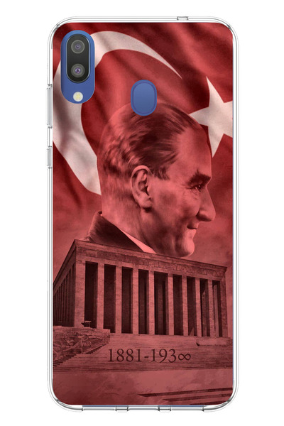 TechTree حافظة سيليكون متوافقة مع هاتف سامسونج جالاكسي M20 تحمل صورة أتاتورك ...