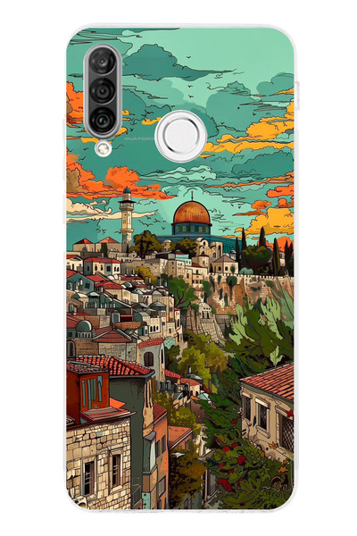 TechTree حافظة سيليكون متوافقة مع هاتف Huawei P30 Lite من Free Palestine وKub...