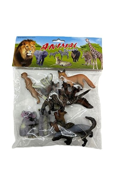 OEM Set of 9 Wild Animal Figurines, 7-9 cm, Multicolor