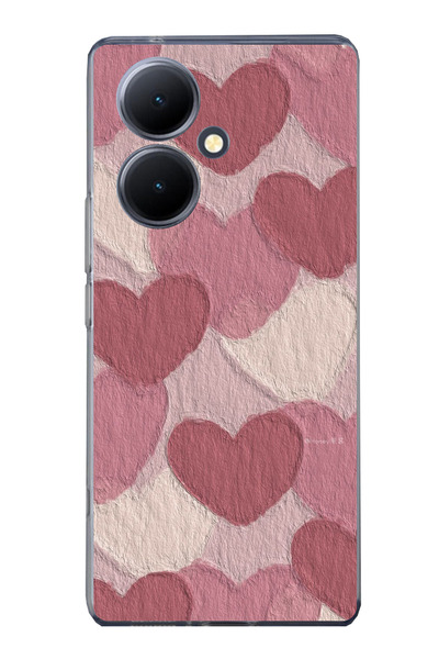 TechTree حافظة سيليكون مطبوع متوافقة مع هاتف Vivo V29 Lite 5G بلون وردي باستي...