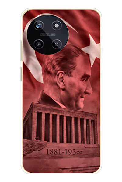 TechTree جراب سيليكون متوافق مع هاتف Realme 11 4G يحمل صورة أتاتورك وانيماتيك...