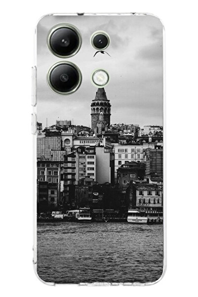 TechTree جراب سيليكون مطبوع متوافق مع هاتف Redmi Note 13 4G مع إطلالة على برج...