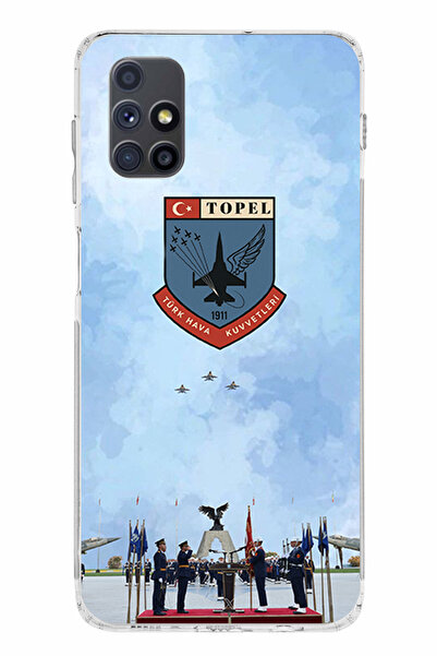 TechTree حافظة سيليكون متوافقة مع هاتف سامسونج جالاكسي M51 من القوات الجوية التركية مطبوع