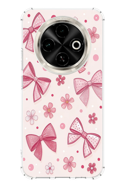 TechTree حافظة سيليكون متوافقة مع هاتف Tecno Spark 30C، وردية اللون، على شكل ...