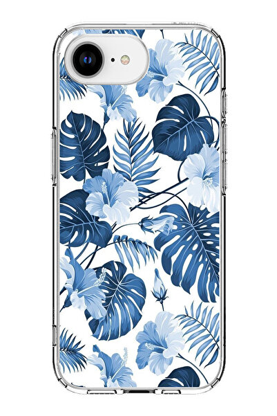 TechTree حافظة سيليكون مطبوع متوافقة مع هاتف iPhone 16E بنمط أوراق الشجر الزر...