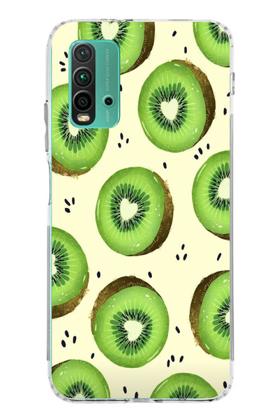 TechTree حافظة سيليكون متوافقة مع Redmi 9T-POCO M3 وشرائح الكيوي الأخضر وقلب ...