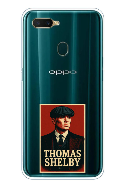 TechTree حافظة سيليكون متوافقة مع هاتف اوبو A5S-AX7-A12 من توماس شيلبي مطبوع