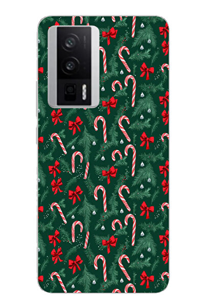 TechTree Poco F5 Pro Compatible New Year's Pine Tree and Candy Cane Printed S...