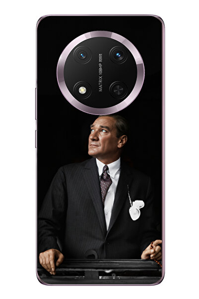 TechTree حافظة سيليكون متوافقة مع هاتف Honor Magic 7 Lite من Ufka Bakan Lider Ataturk مطبوع