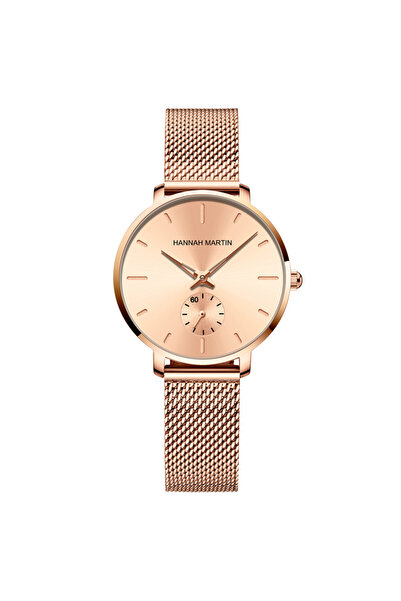 Hannah Martin Women's Watch Steel Quartz Analog Elegant Adjustable Bracelet Rose Gold