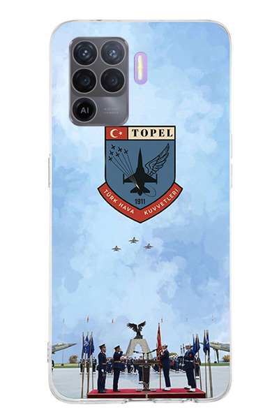TechTree حافظة سيليكون متوافقة مع القوات الجوية التركية مطبوع لهاتف OPPO Reno...