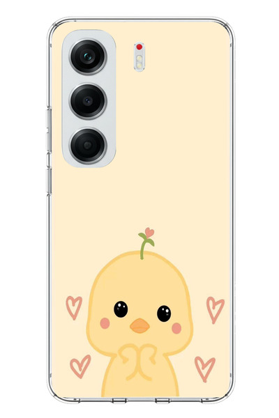 TechTree حافظة سيليكون مطبوع متوافقة مع هاتف Tecno Camon 40 PRO بنمط صيصان لطيف ونمط قلب