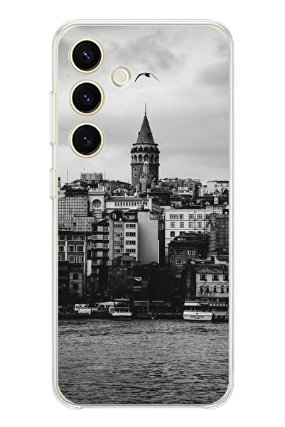 TechTree حافظة سيليكون متوافقة مع هاتف سامسونج جالاكسي S25 مع مناظر برج غالات...