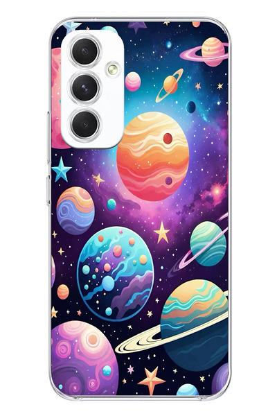 TechTree Printed Silicone Case Compatible with Samsung Galaxy A54 with Space, Planet and Star Patterns