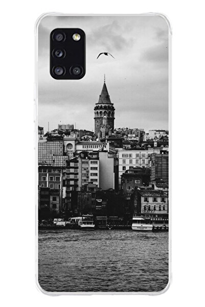 TechTree جراب سيليكون متوافق مع هاتف سامسونج جالاكسي A31 مع مناظر برج غالاتا ...