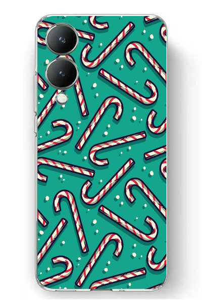 TechTree حافظة سيليكون متوافقة مع Vivo Y17s لعام مطبوع مع عصا حلوى روح العام ...