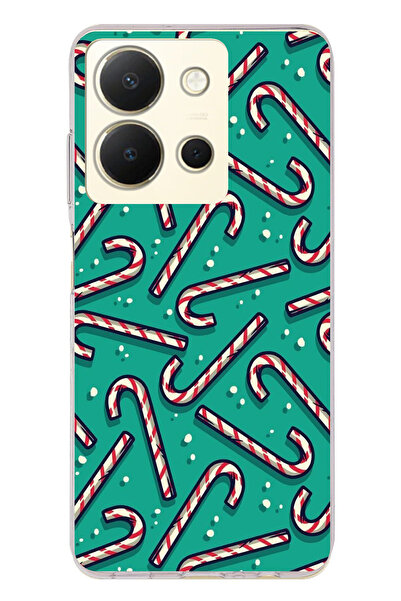 TechTree حافظة سيليكون متوافقة مع Vivo Y36 مطبوع مع عصا حلوى روح العام الجديد...