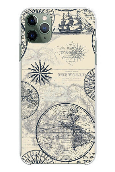 TechTree حافظة سيليكون متوافقة مع هاتف iPhone 11 Pro Max وخرائط العالم القديم...