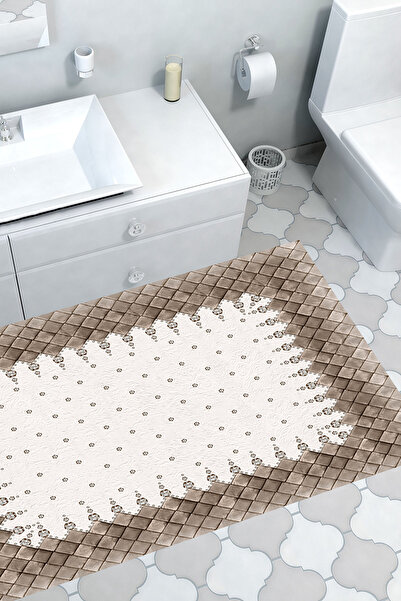 KAYABEY HOME Kaymaz Taban Djt Banyo Halısı Trend Modern 1529 Krem
