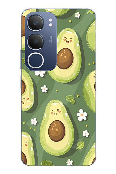 TechTree حافظة سيليكون متوافقة مع هاتف Vivo Y19s ذات خلفية خضراء لطيفة على شك...