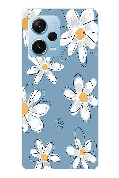 TechTree حافظة سيليكون متوافقة مع هاتف Redmi Note 12 PRO 5G باللون الأزرق ديز...