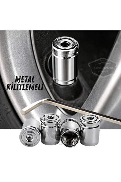 caralp Kilitlemeli Sibop Kapağı Alyanlı Sibop Kapağı Araba Motosiklet Bisikle...