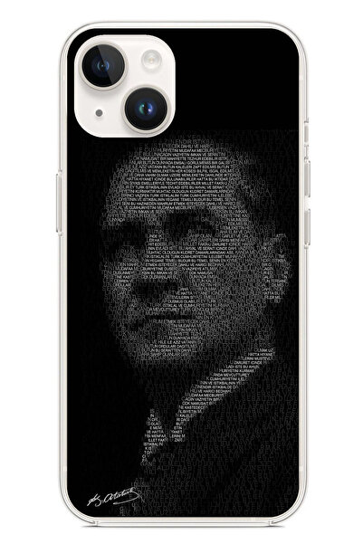 TechTree iPhone 13-14 Uyumlu Gençliğe Hitabe Yazılı Atatürk Silüeti Baskılı S...