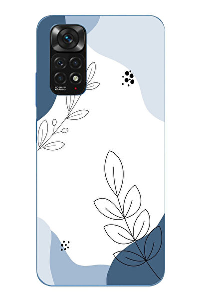 TechTree حافظة سيليكون متوافقة مع هاتف Redmi Note 11-11S ذات أشكال هادئة زرقا...