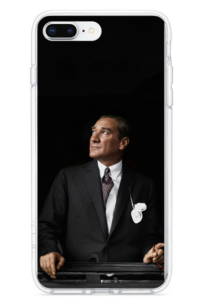 TechTree iPhone 7 Plus-8 Plus Compatible Ufka Facing Leader Atatürk Printed Silicone Case