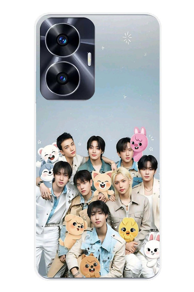 TechTree حافظة سيليكون مطبوع متوافقة مع Realme C55 تحمل طابع فرقة K-Pop للأطفال وSKZOO