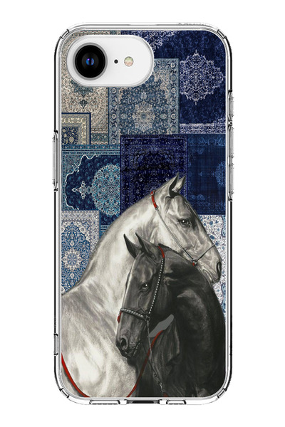 TechTree حافظة سيليكون متوافقة مع هاتف iPhone 16E باللون الأزرق بنمط كليم بال...