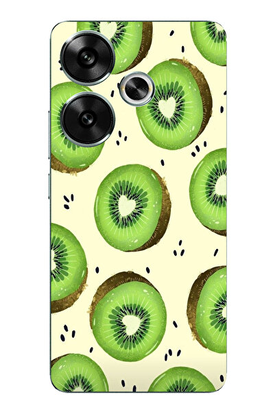 TechTree Poco F6 Compatible Green Kiwi Slices and Heart Core Printed Silicone...