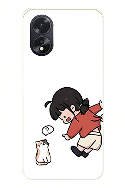 TechTree حافظة سيليكون متوافقة مع هاتف اوبو A38 - حافظة سيليكون مزدوجة مطبوع