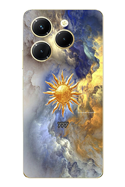 TechTree حافظة سيليكون متوافقة مع هاتف Infinix Hot 40-40 PRO بتصميم 777 Sun a...