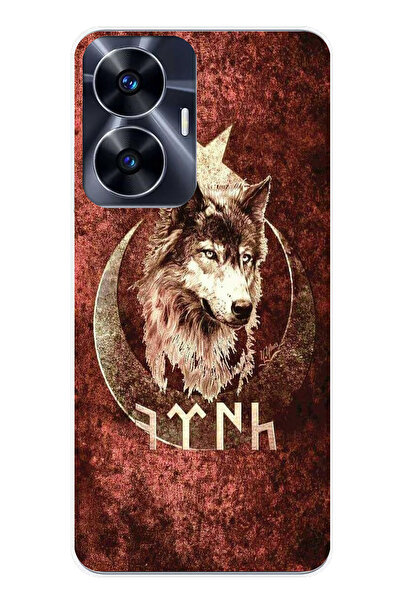 TechTree حافظة سيليكون مطبوع متوافقة مع هاتف Realme C55 مع كتابة جوك ترك ونقش...