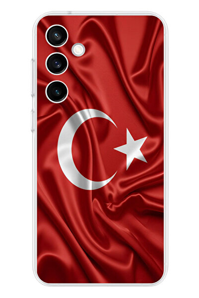 TechTree حافظة سيليكون متوافقة مع هاتف سامسونج جالاكسي S23 FE بعلم تركيا مطبوع