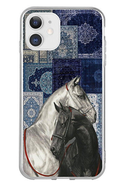 TechTree حافظة سيليكون متوافقة مع هاتف iPhone 11 باللون الأزرق بنمط كليم بالل...