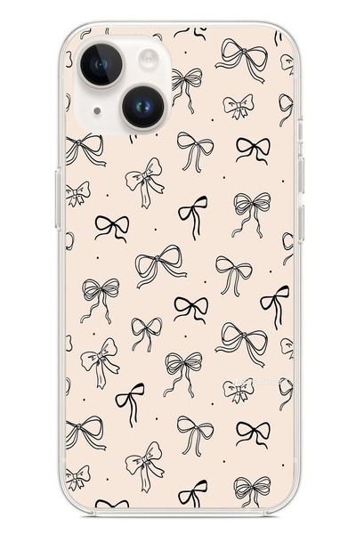 TechTree حافظة سيليكون متوافقة مع هاتف iPhone 13-14 باللون الأسود ذات نمط فيو...